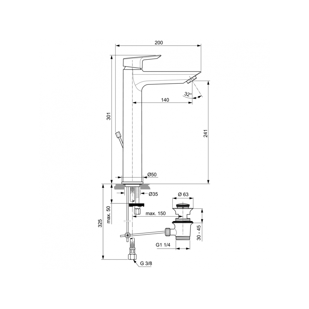 Смеситель для раковины Ideal Standard Tesi A6573AA хром