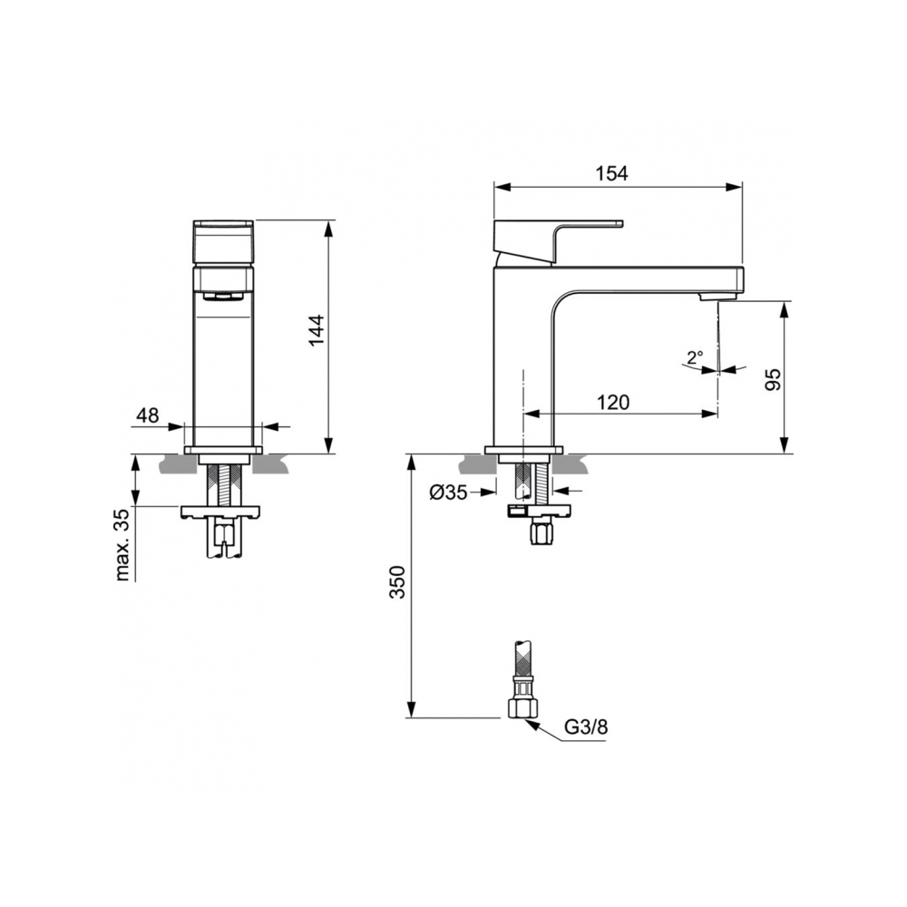 Смеситель для раковины Ideal Standard Edge A7103AA хром