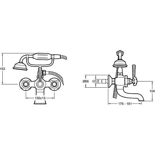 Смеситель для ванны и душа Jacob Delafon (Якоб Делафон) Cleo 1889 E24313-BGG, золото