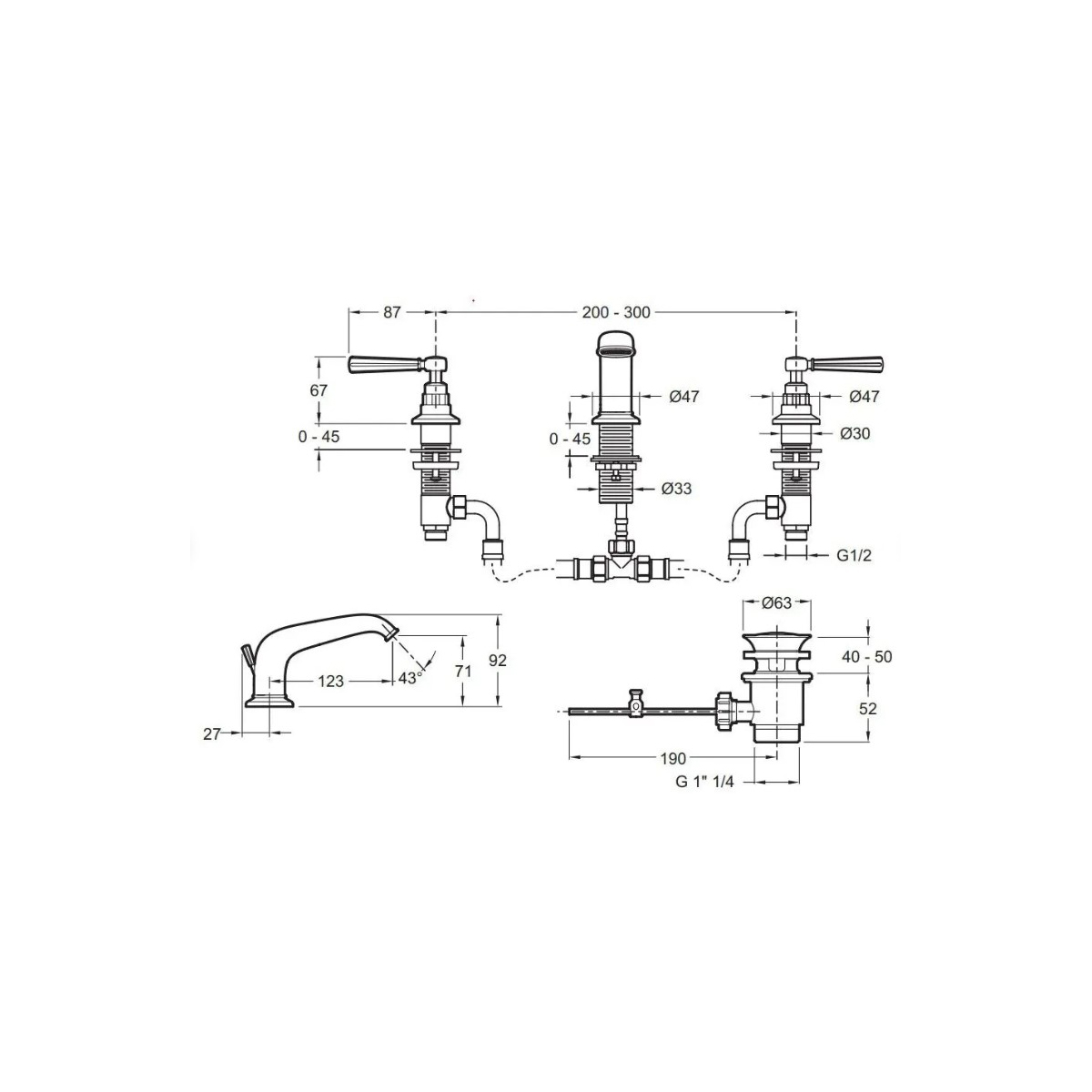 Смеситель для раковины Jacob Delafon (Якоб Делафон) Cleo E24305-CP хром