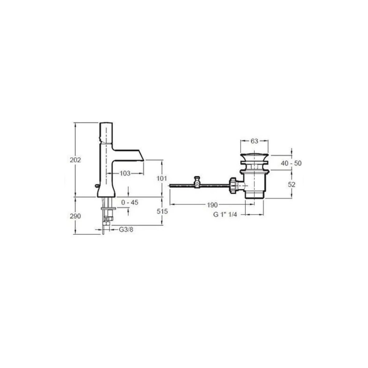 Смеситель для раковины Jacob Delafon (Якоб Делафон) Toobi E8959-CP хром