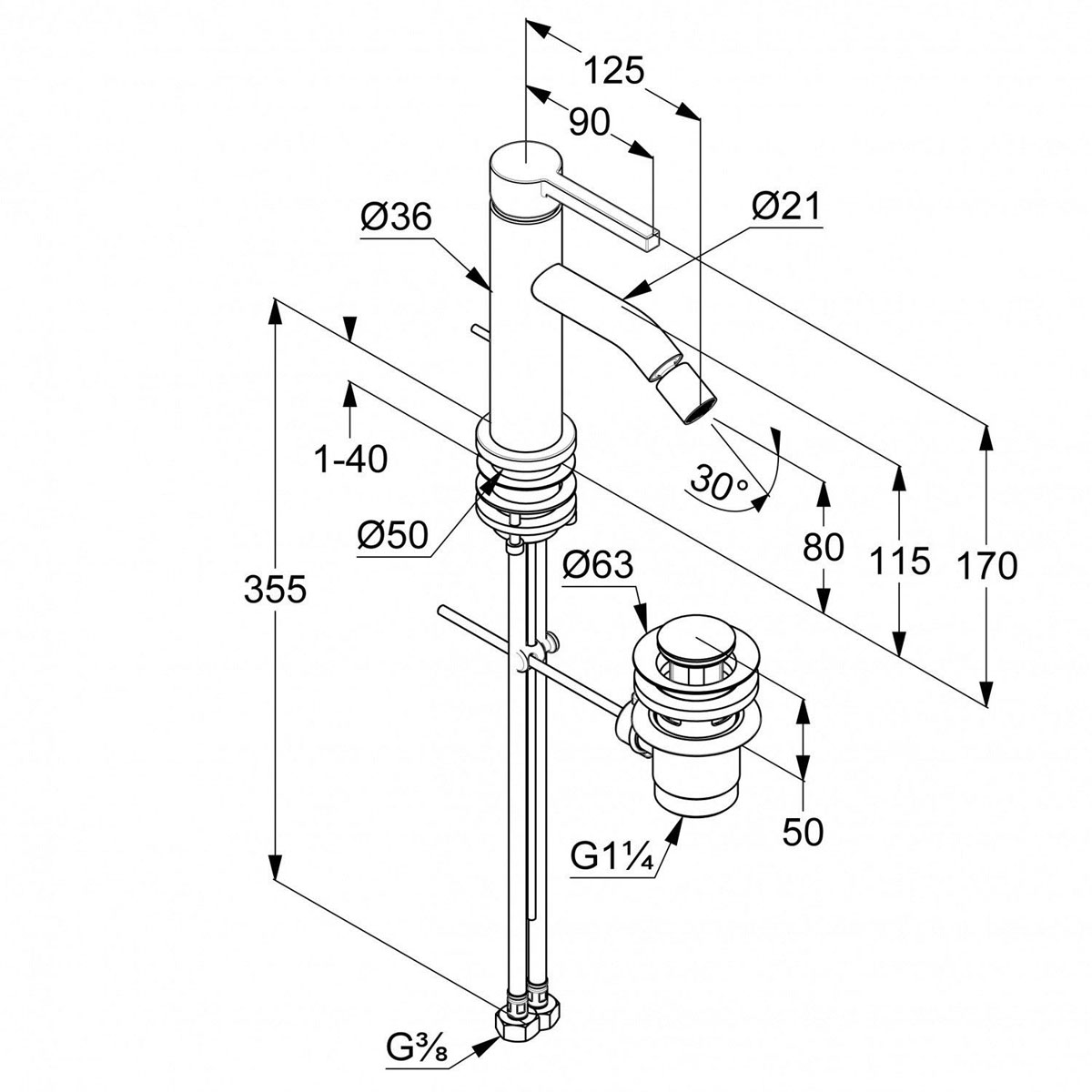 Смеситель для биде Kludi (Клуди) Nova Fonte Pura 202165315, белый матовый