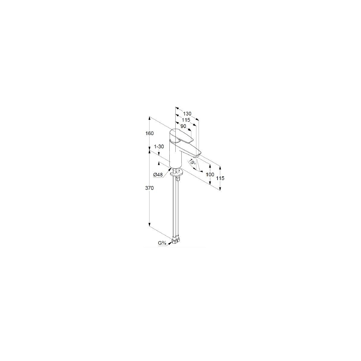 Смеситель для раковины Kludi (Клуди) Pure&Solid 342920575, хром