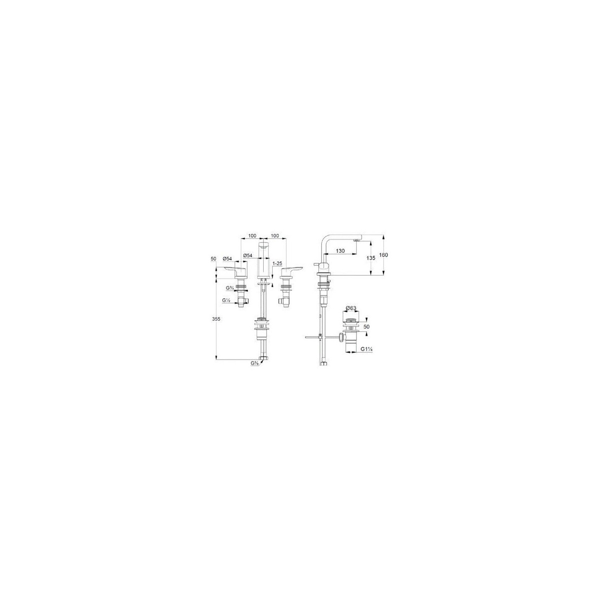 Смеситель для раковины Kludi (Клуди) Pure&Solid 343940575, хром