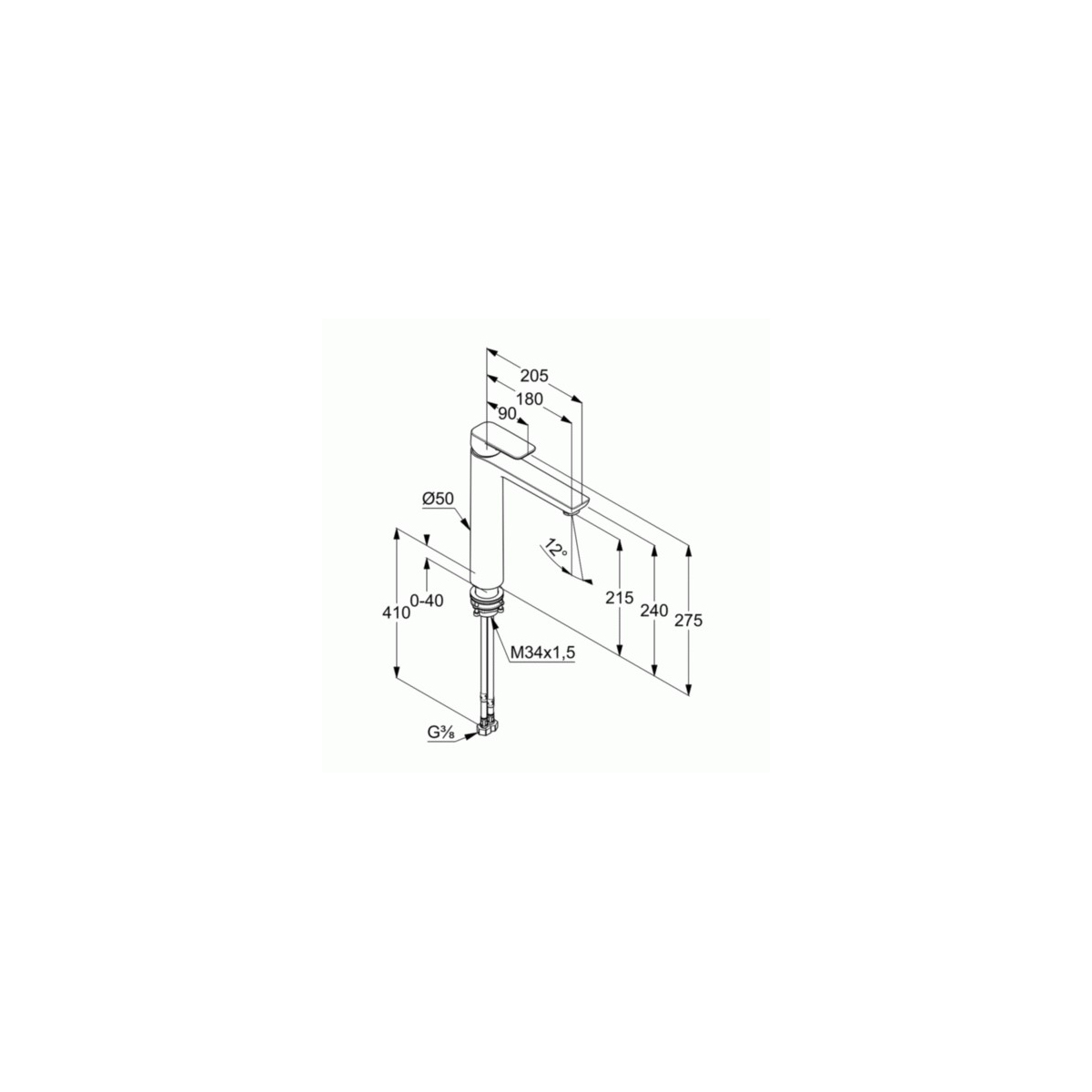 Смеситель для раковины Kludi (Клуди) Pure&Style 402960575, хром