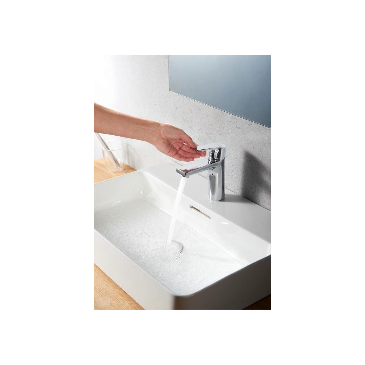 Смеситель для раковины Kludi (Клуди) Zenta SL 482980565 c донным клапаном PUSH-OPEN, хром