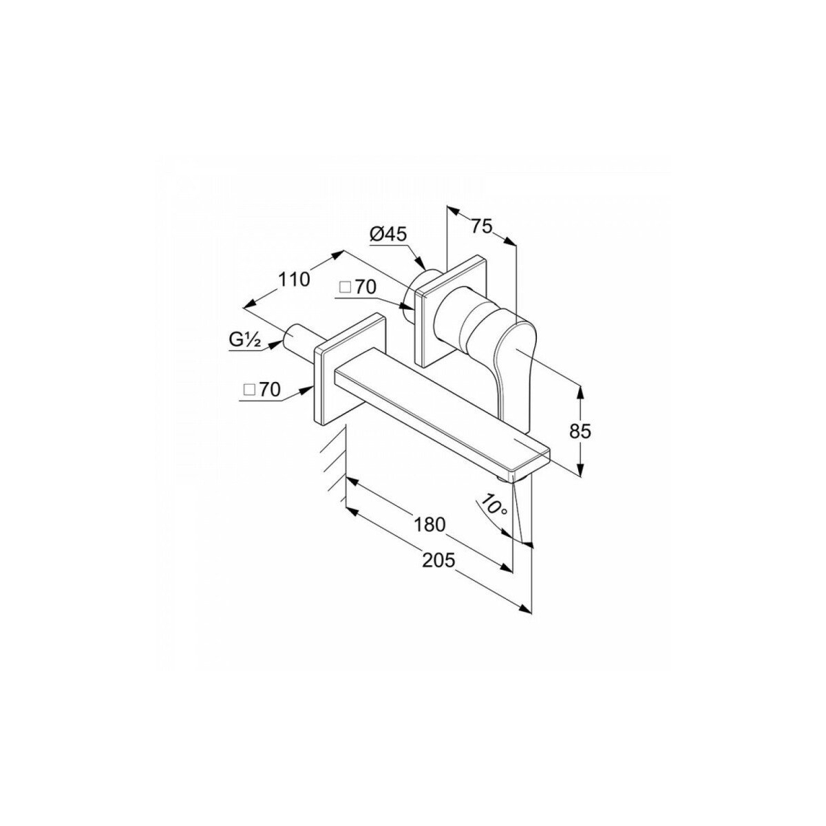 Смеситель для раковины Kludi (Клуди) Zenta SL 482440565 скрытого монтажа, хром
