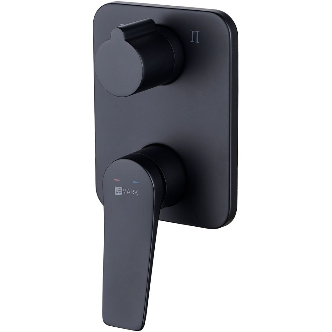 Смеситель Lemark (Лемарк) Bronx LM3727BL для ванны и душа встраиваемый с 2-функц. дивертором, черный