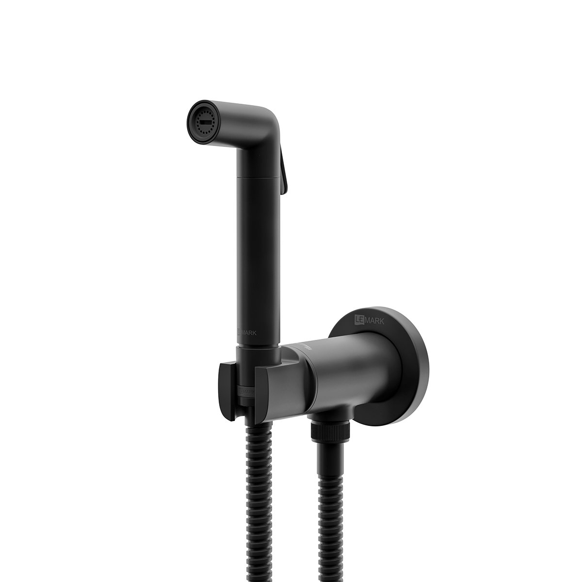 Смеситель Lemark (Лемарк) Solo с гигиеническим душем, встраиваемый (LM7171BL) черный