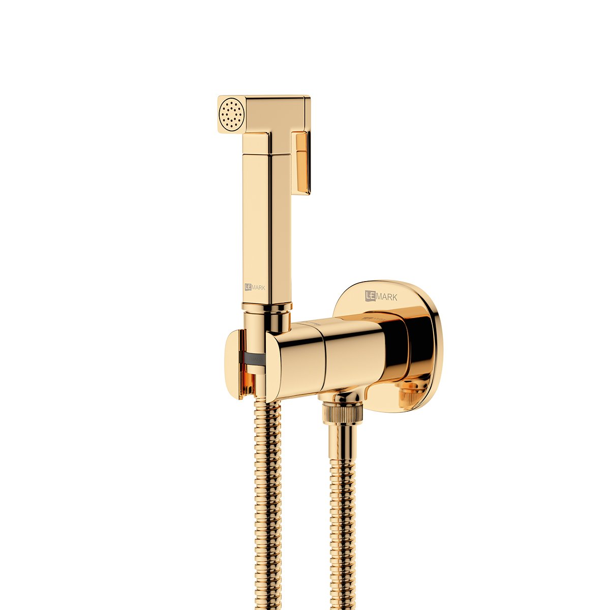 Смеситель Lemark (Лемарк) Solo с гигиеническим душем, встраиваемый (LM7172G) золото