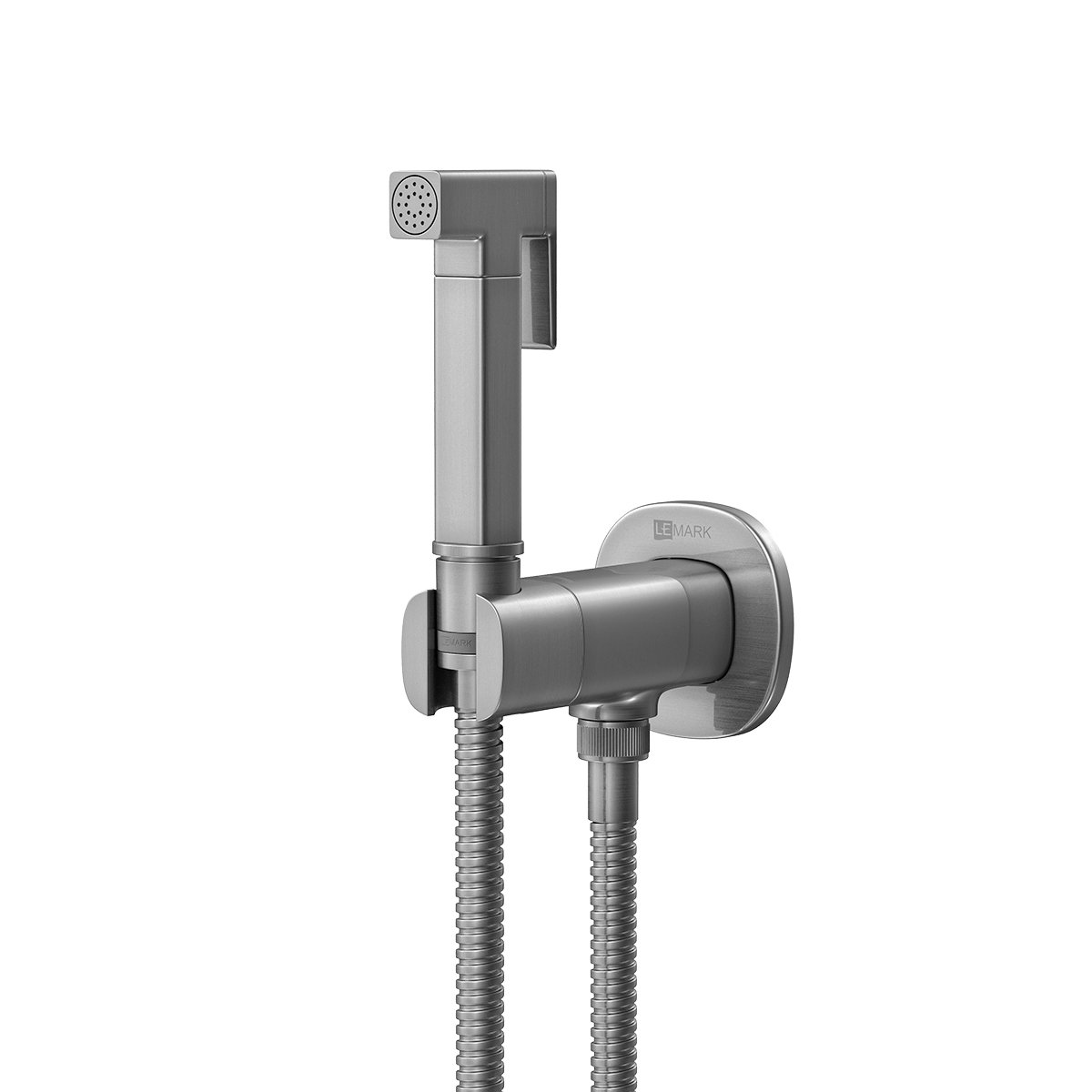 Смеситель Lemark (Лемарк) Solo с гигиеническим душем, встраиваемый (LM7172GM) графит