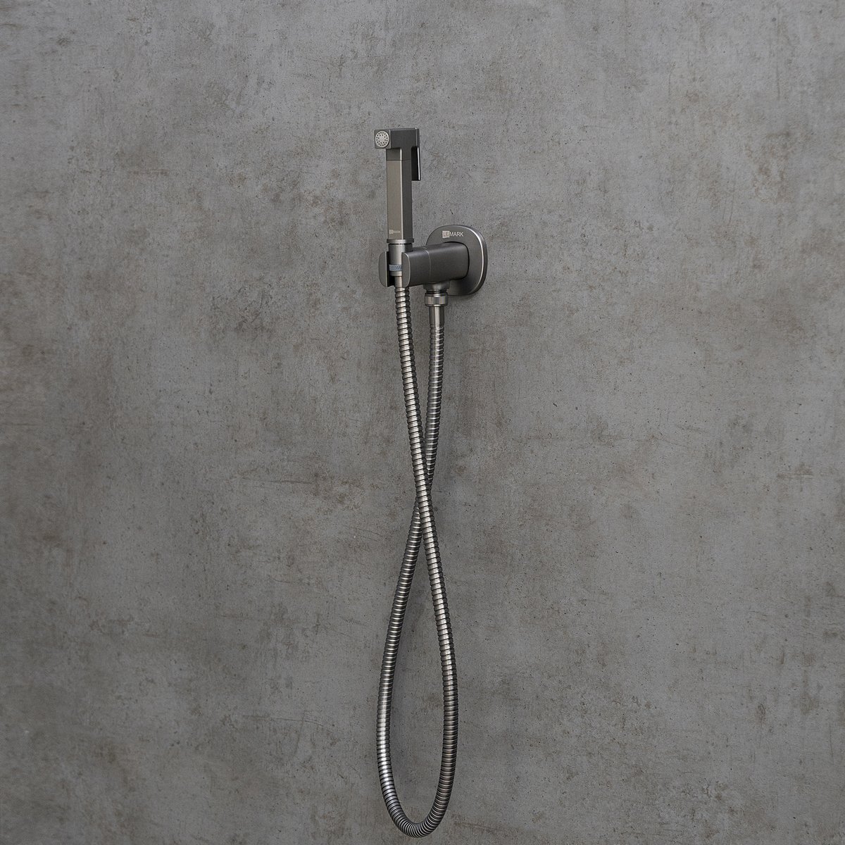 Смеситель Lemark (Лемарк) Solo с гигиеническим душем, встраиваемый (LM7172GM) графит