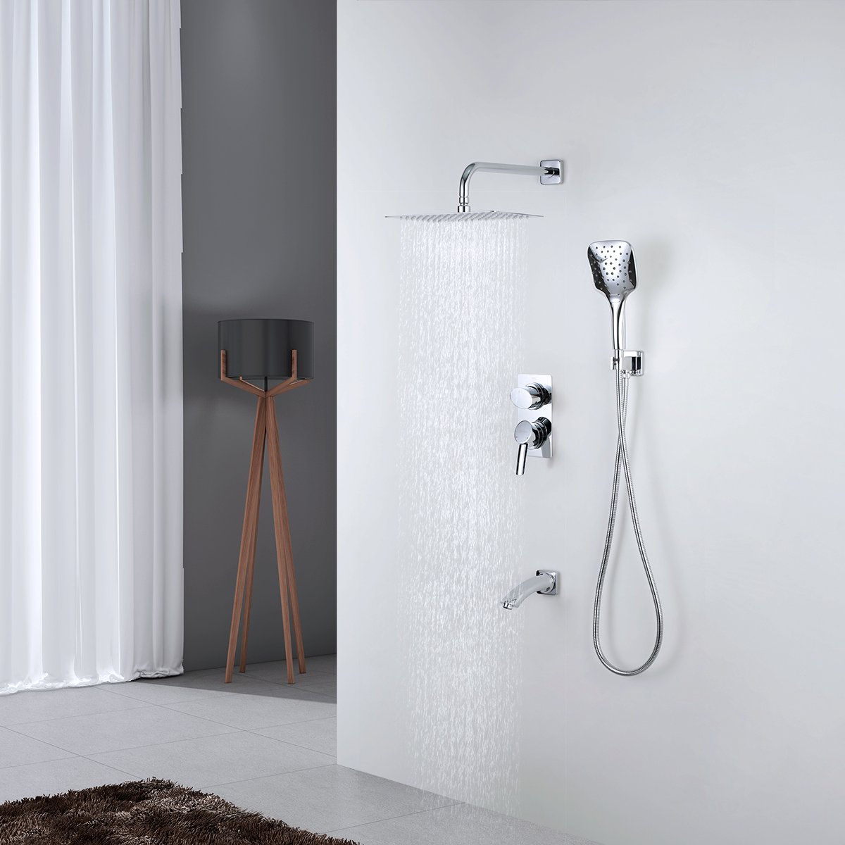 Смеситель Lemark (Лемарк) Atlantiss для ванны и душа встраиваемый (LM3242C) хром