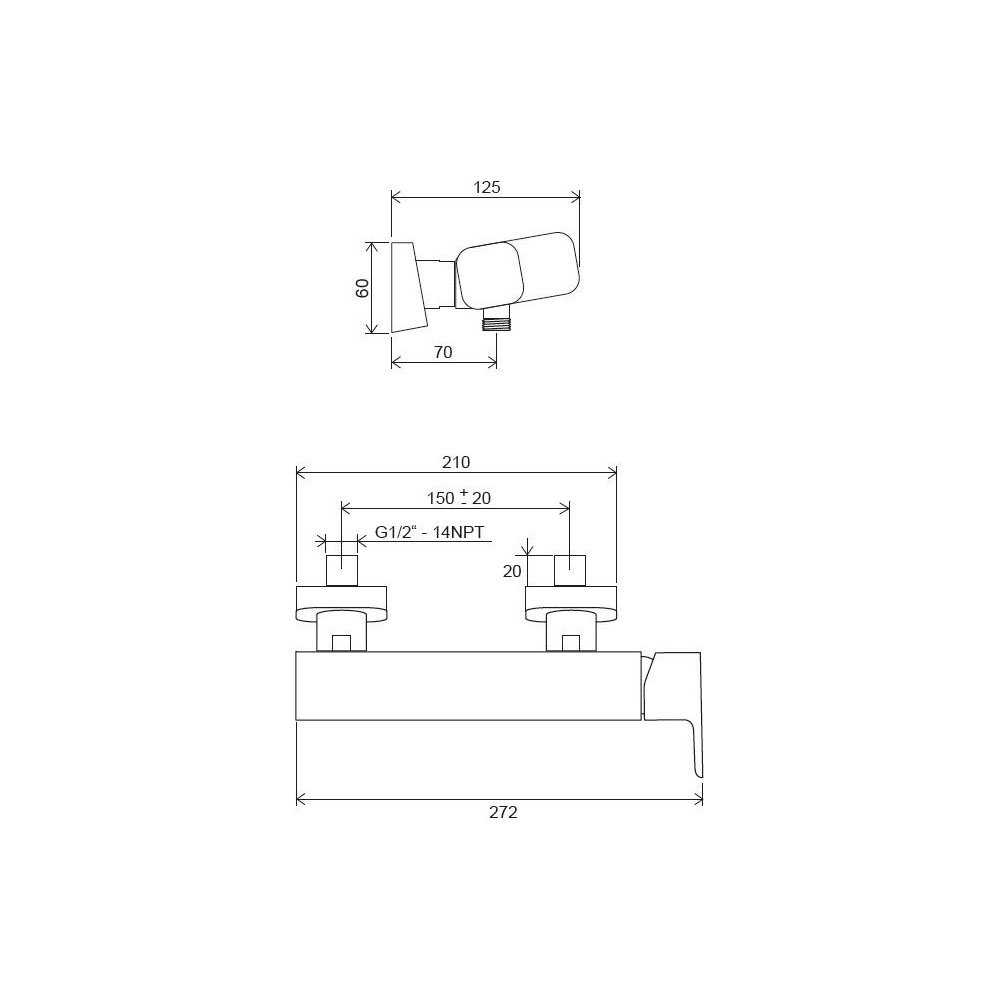 Смеситель для душа Ravak (Равак) 0° Free TD F 032.00/150 X070132, хром