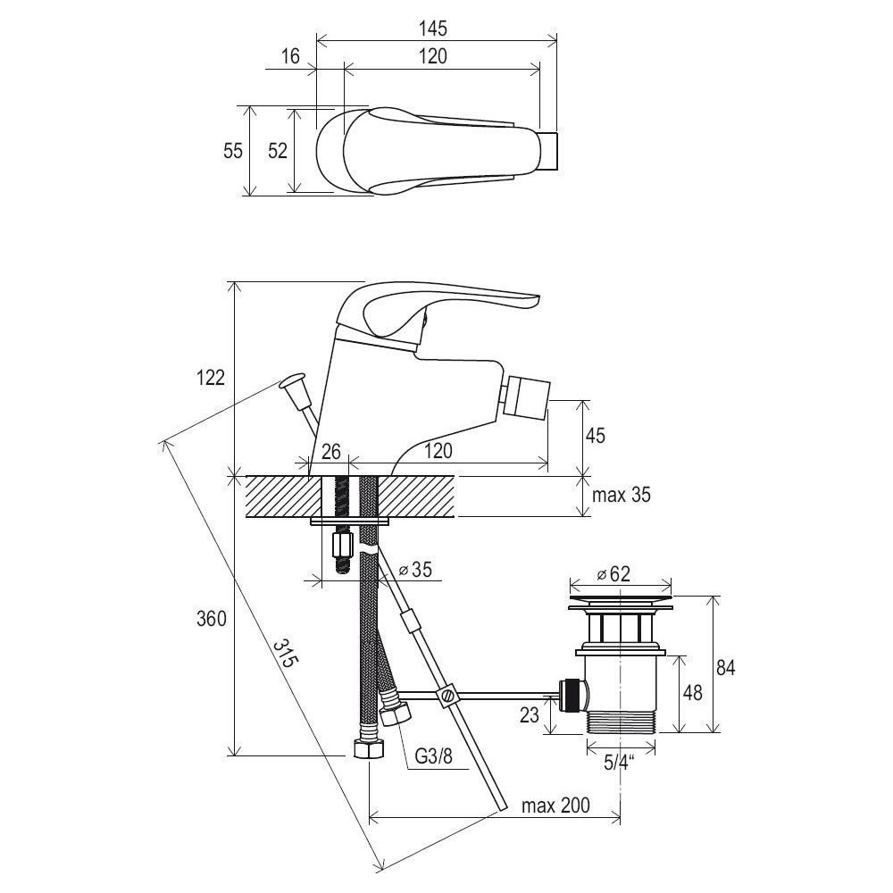 Смеситель для биде Ravak (Равак) Rosa RS 055.00 X070013, хром