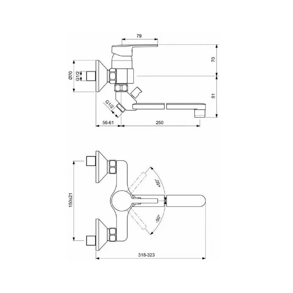 Смеситель для ванны и душа Vidima (Видима) Ima Technik BA377AA, хром