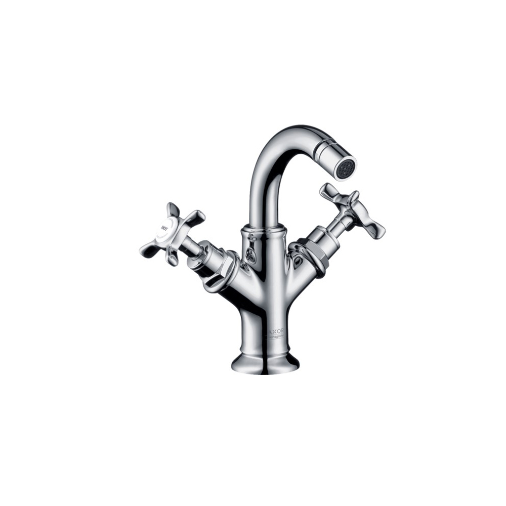 Смеситель для биде Hansgrohe (Хансгрое) Axor Montreux с двумя рукоятками со сливным гарнитуром 16520000 хром