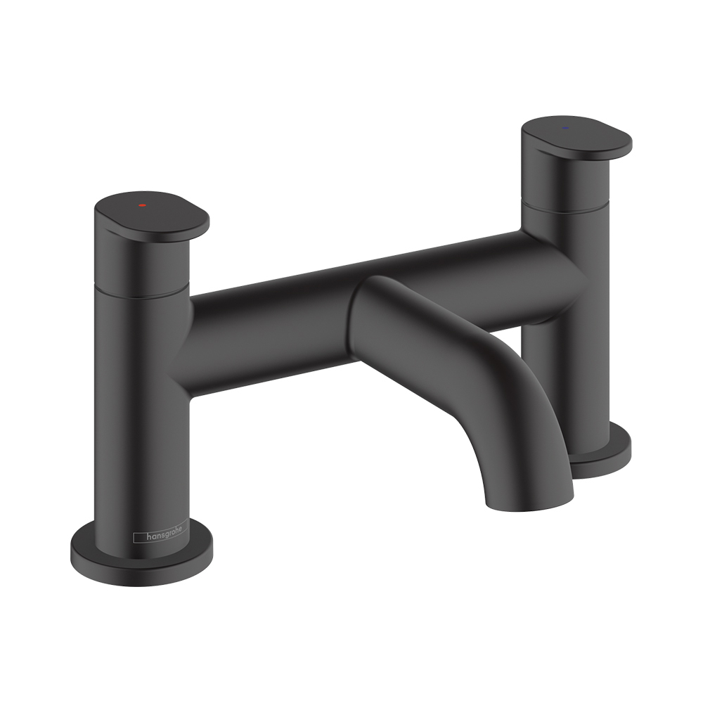 Смеситель на край ванны Hansgrohe (Хансгрое) Vernis Blend на 2 отверстия 71442670 черный матовый