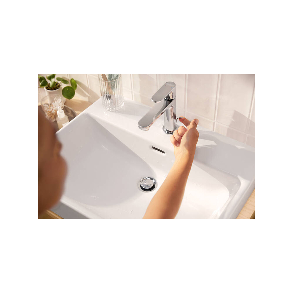 Смеситель для раковины Hansgrohe (Хансгрое) Rebris S 110 CoolStart со сливным гарнитуром 72588000 хром