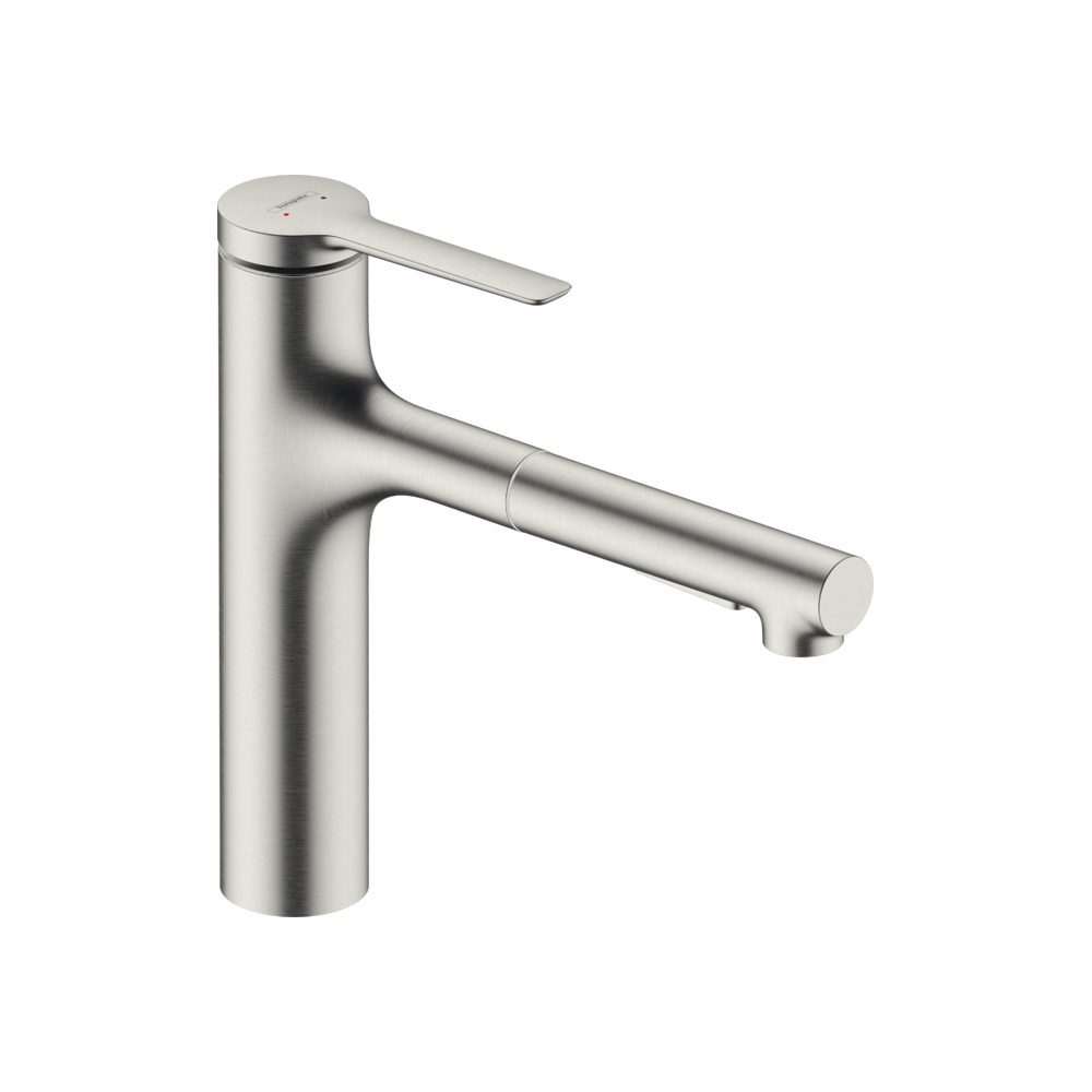 Смеситель для кухни Hansgrohe (Хансгрое) Zesis M33 однорычажный 160 с вытяжным душем 2jet sBox lite 74804800 сталь