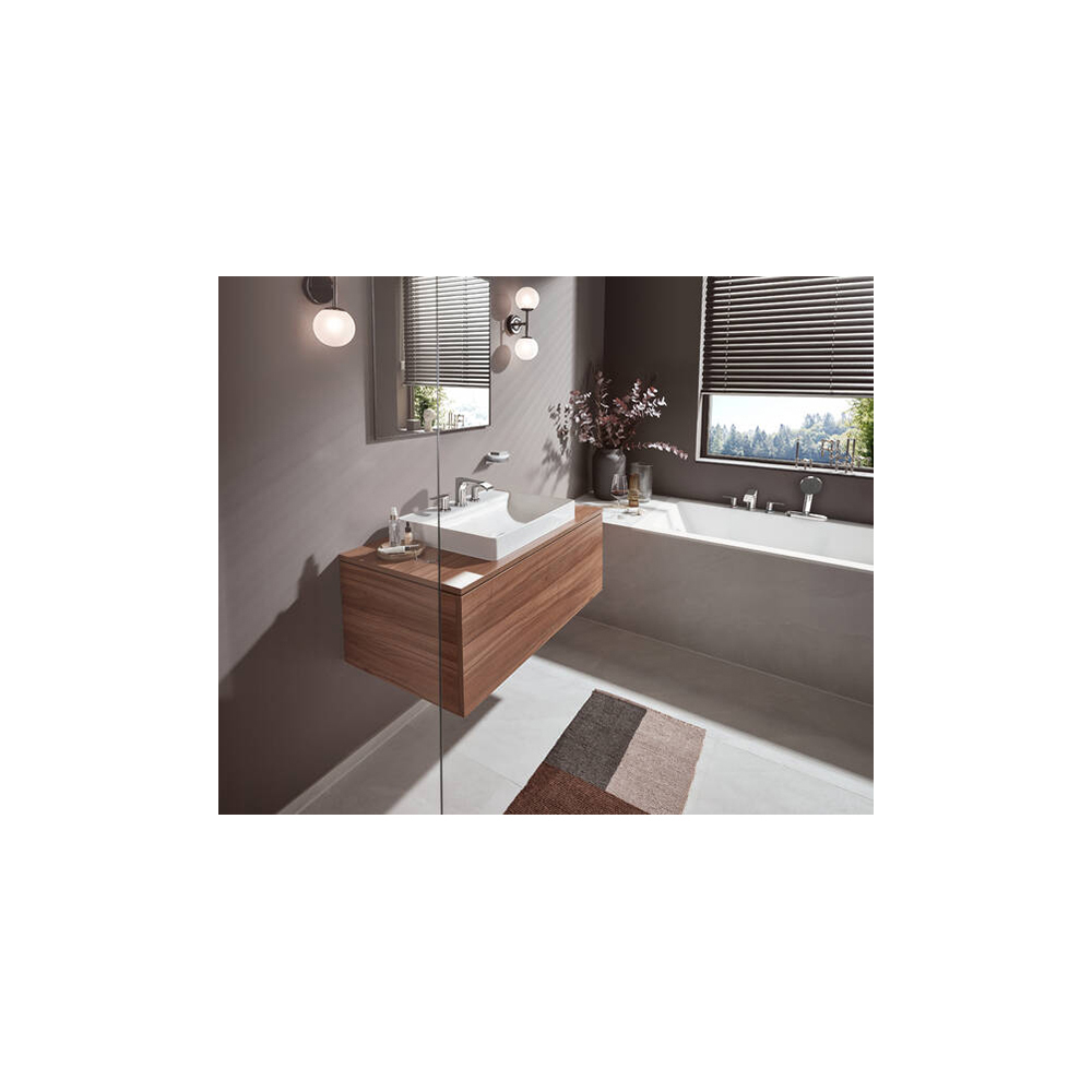 Смеситель для раковины Hansgrohe (Хансгрое) Vivenis на 3 отверстия 90 со сливным гарнитуром 75033000 хром