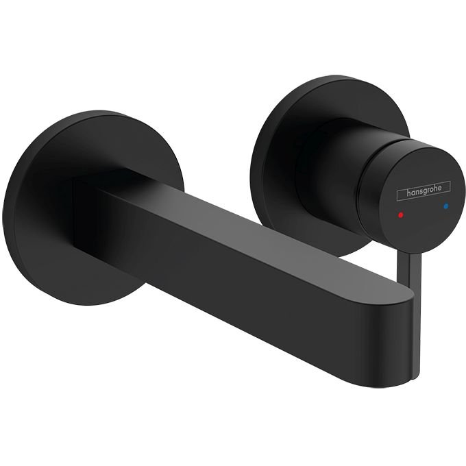 Смеситель Hansgrohe (Хансгрое) Finoris для раковины, встраиваемый, излив: 16.8 см., внешняя часть, цвет: черный матовый 76051670