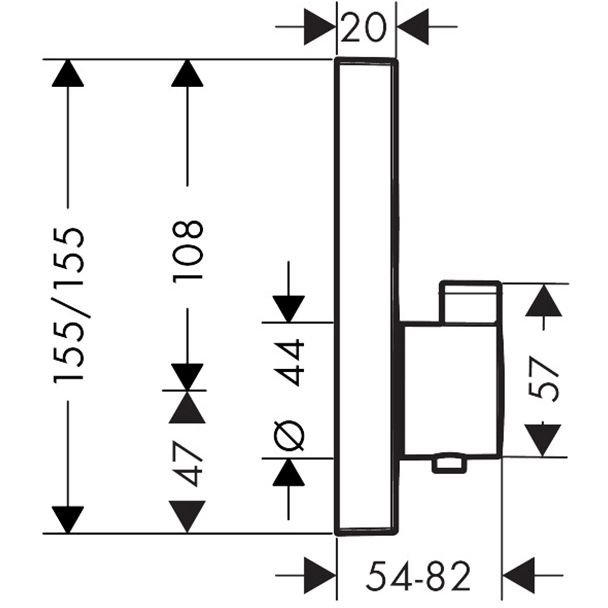Смеситель Hansgrohe (Хансгрое) ShowerSelect для душа, термостатический, на 2 источника, внешняя часть, цвет: шлифованная бронза 15763140