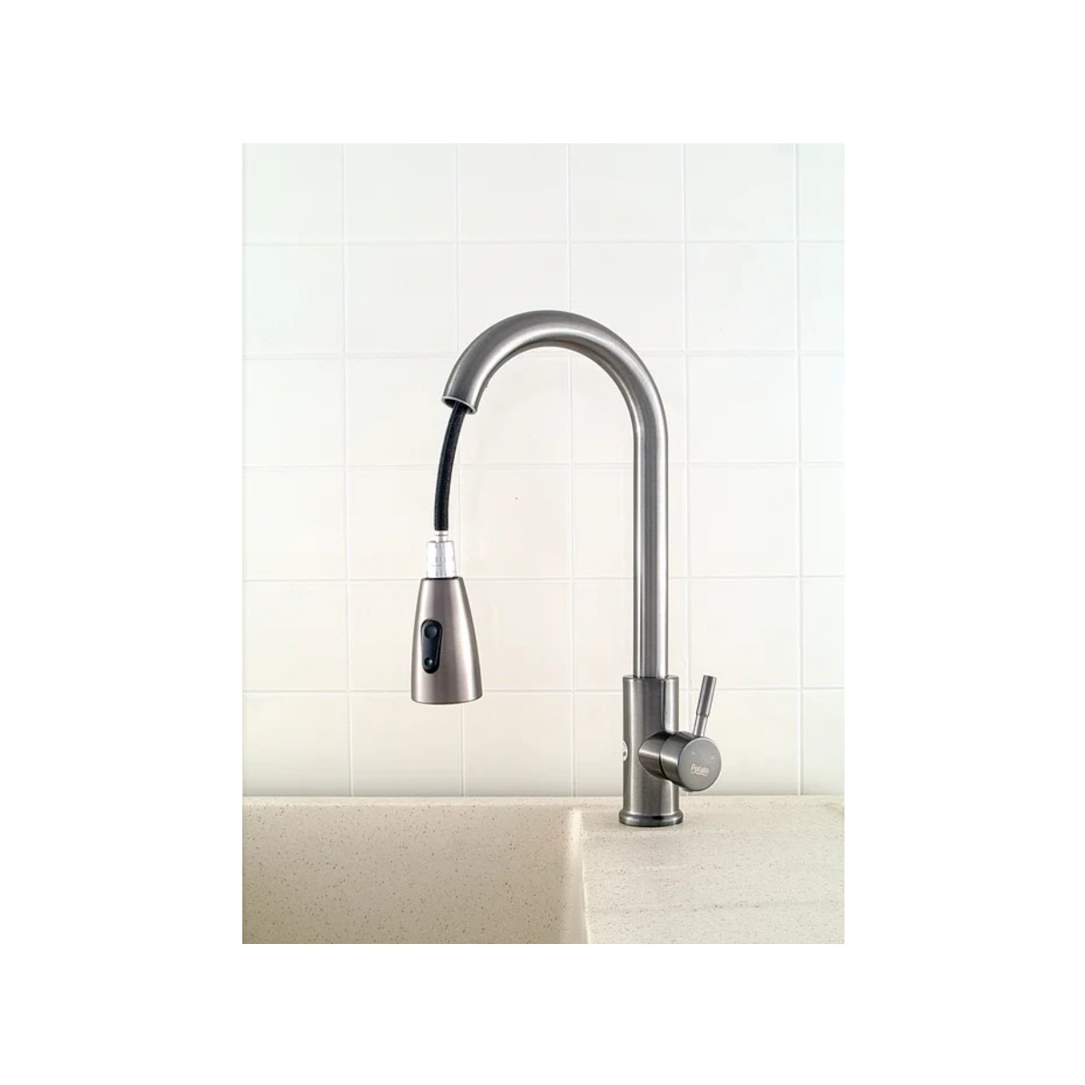 Смеситель для кухни Potato (Потато) P0046SQH, серый графит