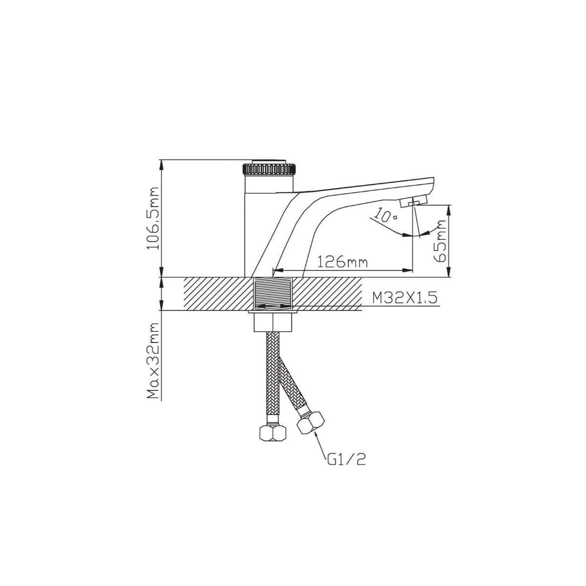 Смеситель для раковины Potato (Потато) P10388BL, черный