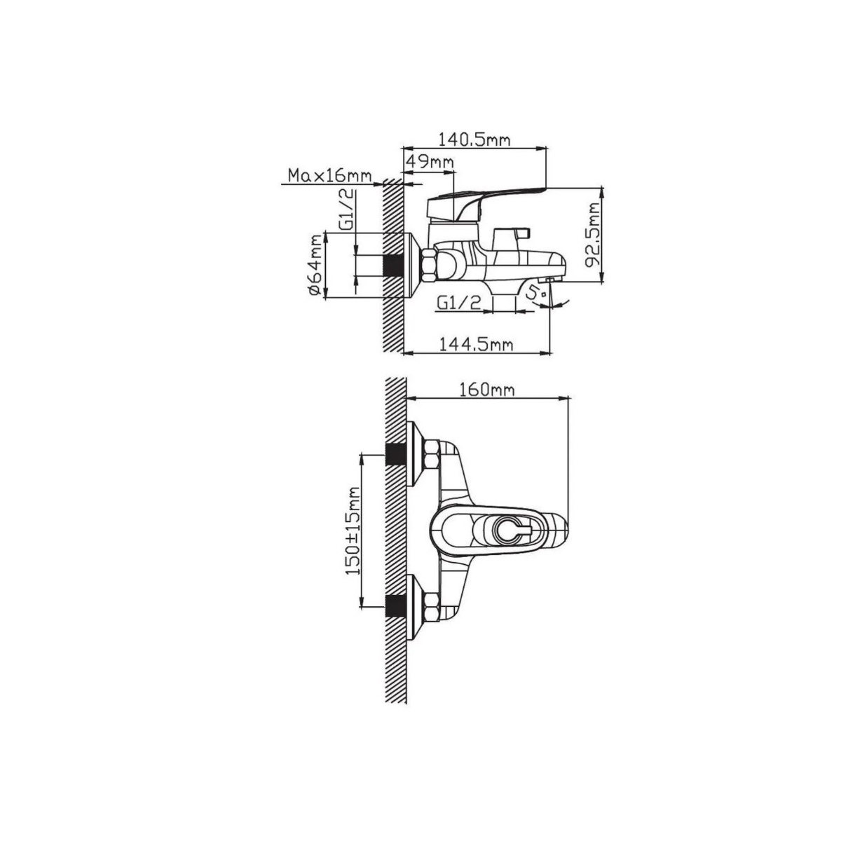 Смеситель для ванны Potato (Потато) P3025N, хром