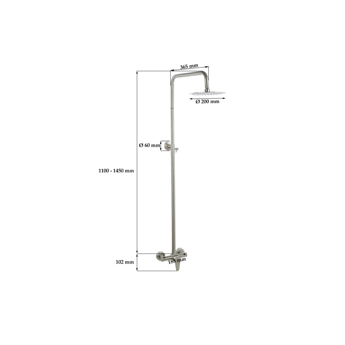 Душевая стойка Potato (Потато) P34310S, сатин