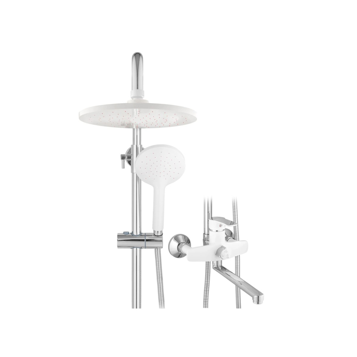 Душевая стойка Potato (Потато) P35237-7N, хром, белый