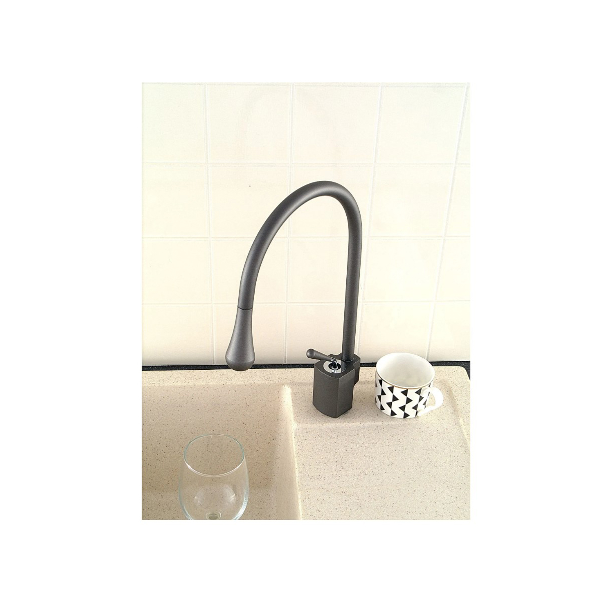 Смеситель для кухни Potato (Потато) P40282-19, серый графит