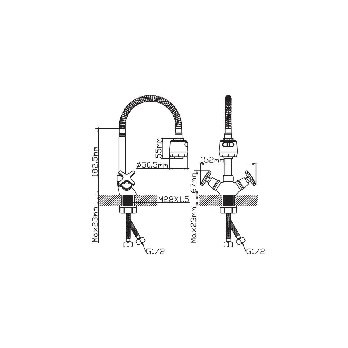Смеситель для кухни Potato (Потато) P58351-6, черный матовый