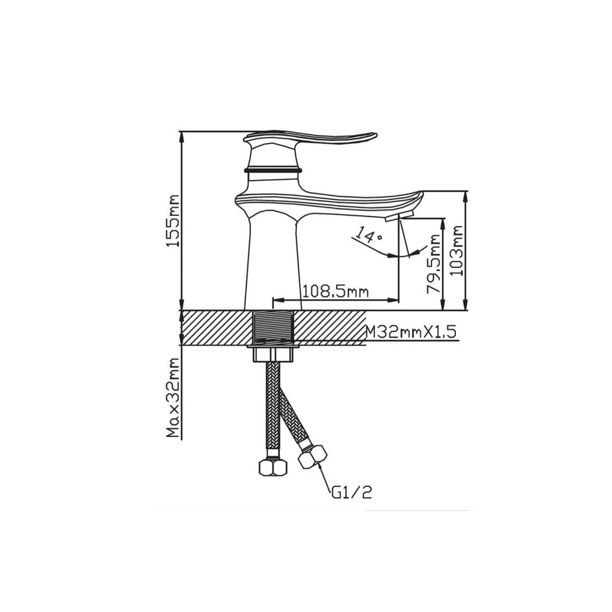Смеситель для раковины Potato (Потато) P10139HG, черная бронза