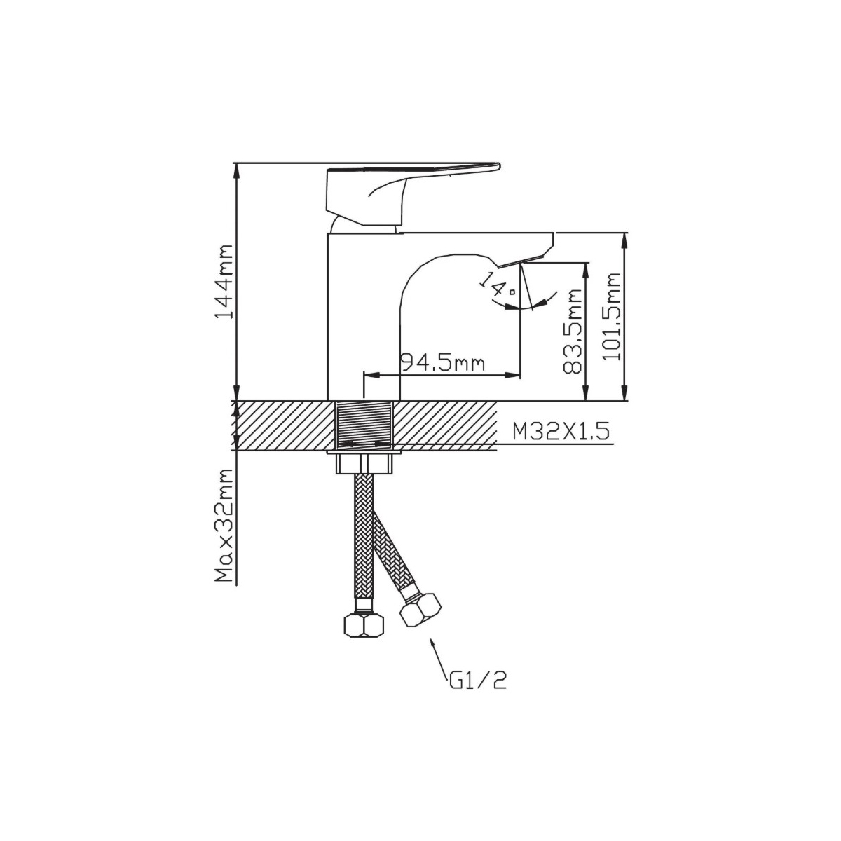 Смеситель для раковины Potato (Потато) P1032, хром