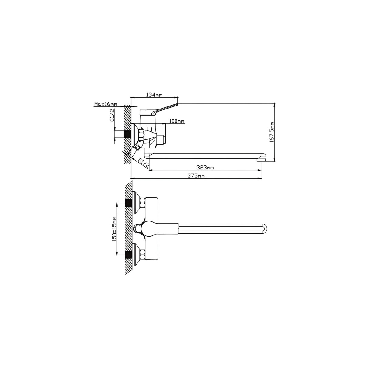 Смеситель для ванны Potato (Потато) P22292W, белый матовый