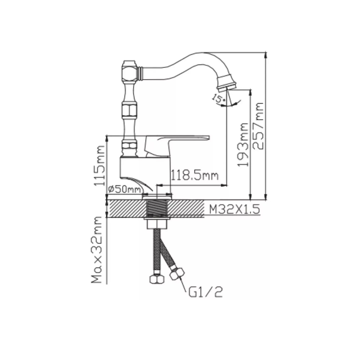 Смеситель для кухни Potato (Потато) P43118-6, черный
