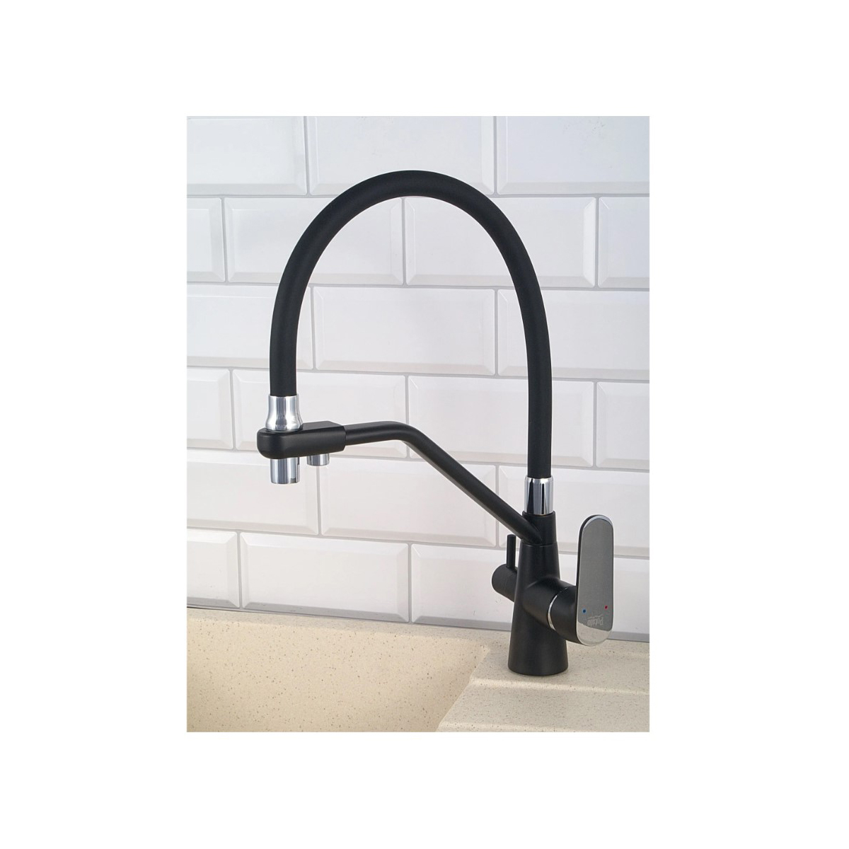 Смеситель для кухни Potato (Потато) P44118-6 под фильтр, черный