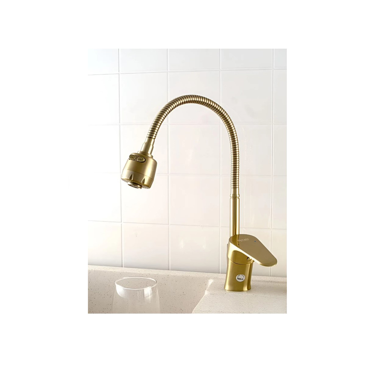 Смеситель для кухни Potato (Потато) P5809-2G, матовое золото