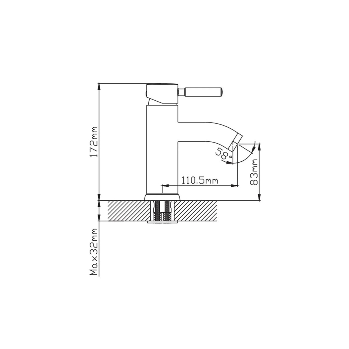 Смеситель для раковины Potato (Потато) P10711-6, черный матовый