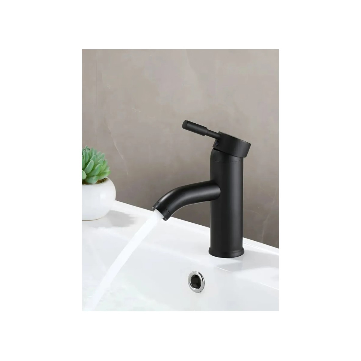 Смеситель для раковины Potato (Потато) P10711-6, черный матовый