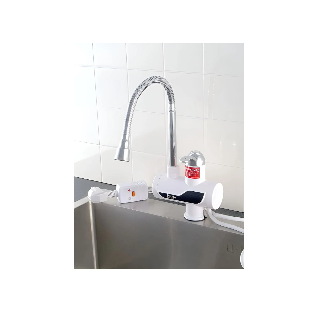 Смеситель для кухни Potato (Потато) P0060-7, белый