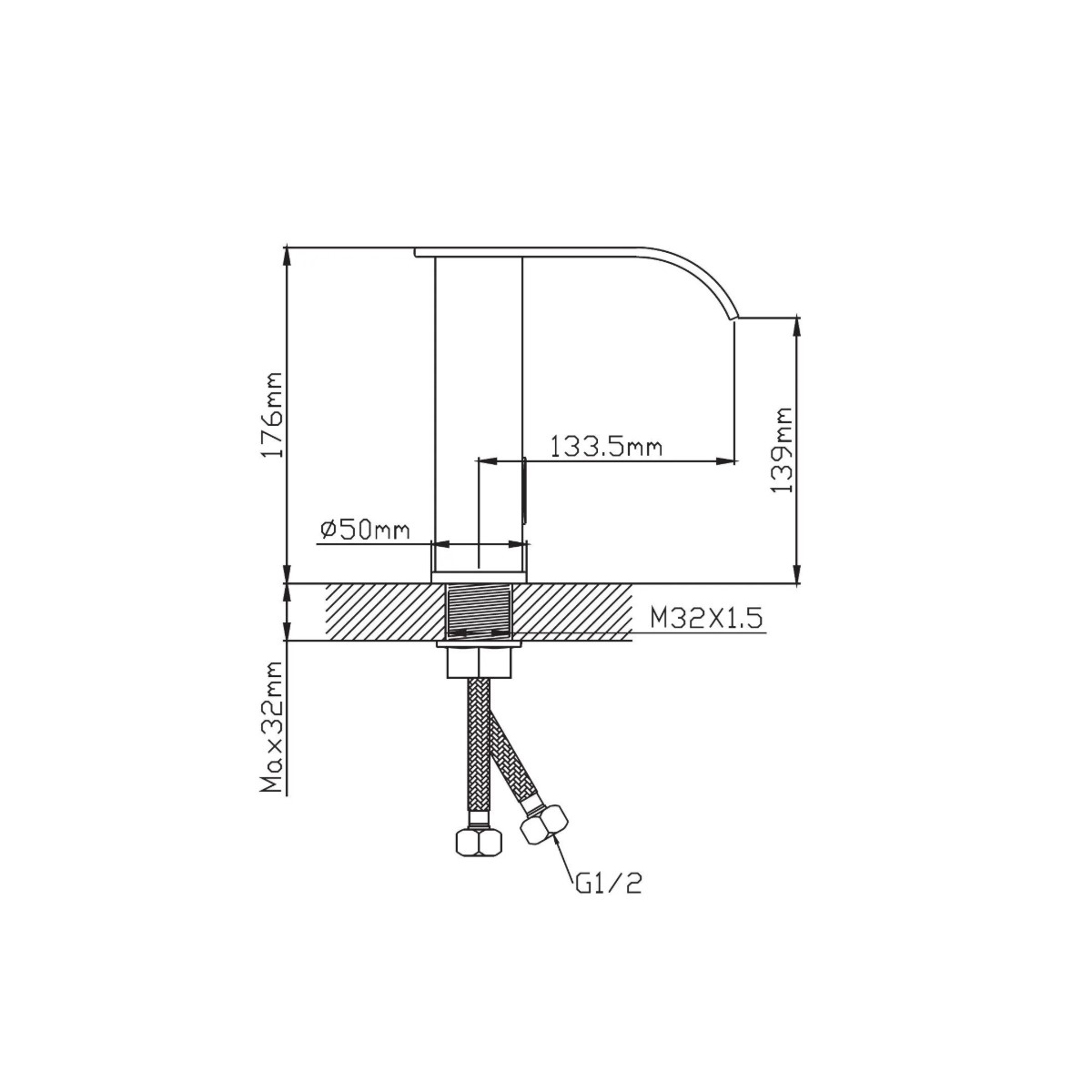Смеситель для раковины Potato (Потато) P0082S-6, черный