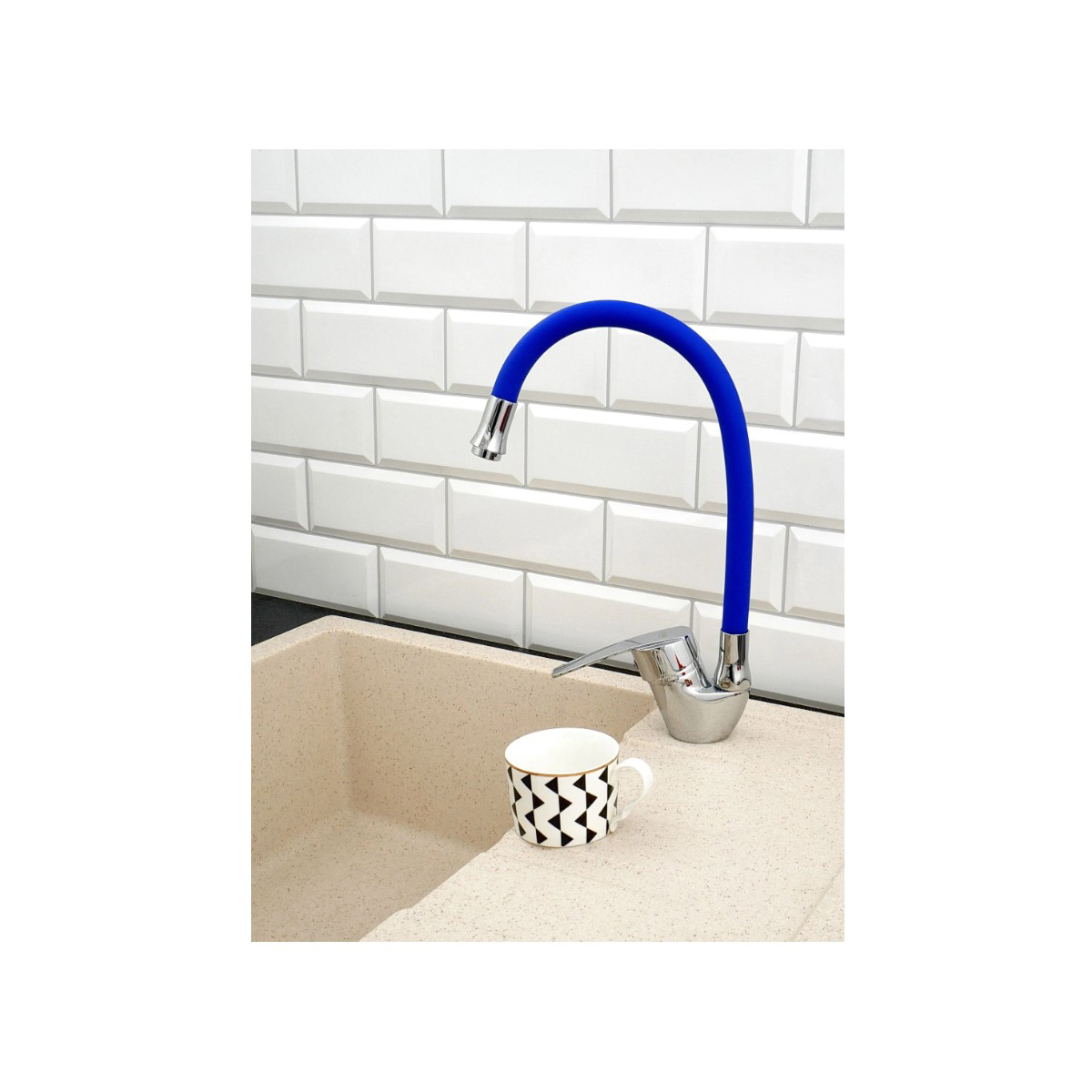 Смеситель для кухни Potato (Потато) P58278-12N, хром, синий