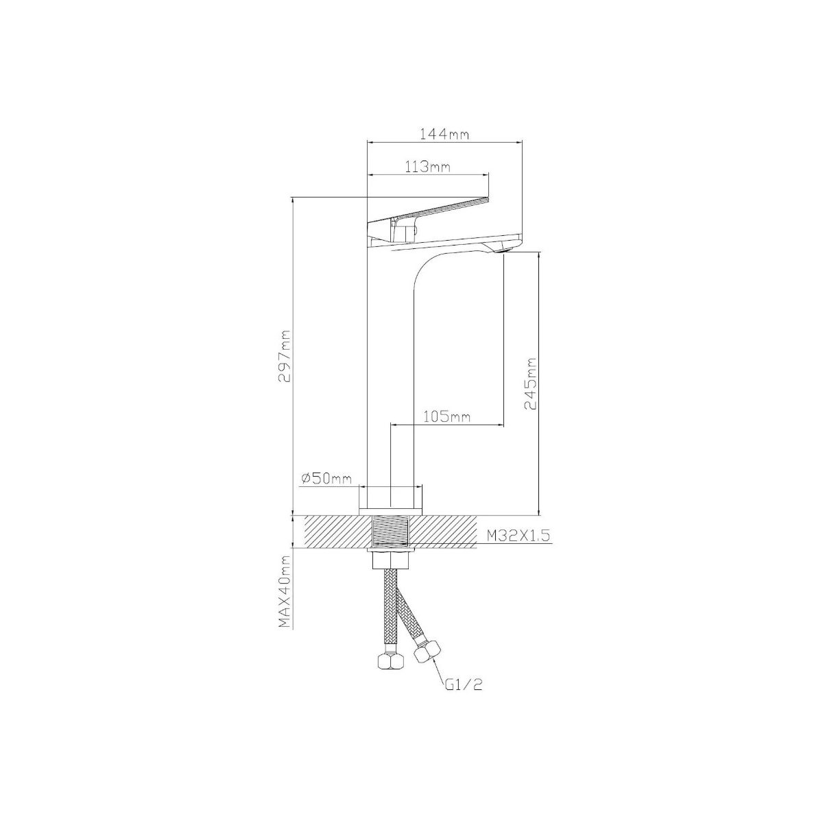 Смеситель для раковины Potato (Потато) P13167-7, белый
