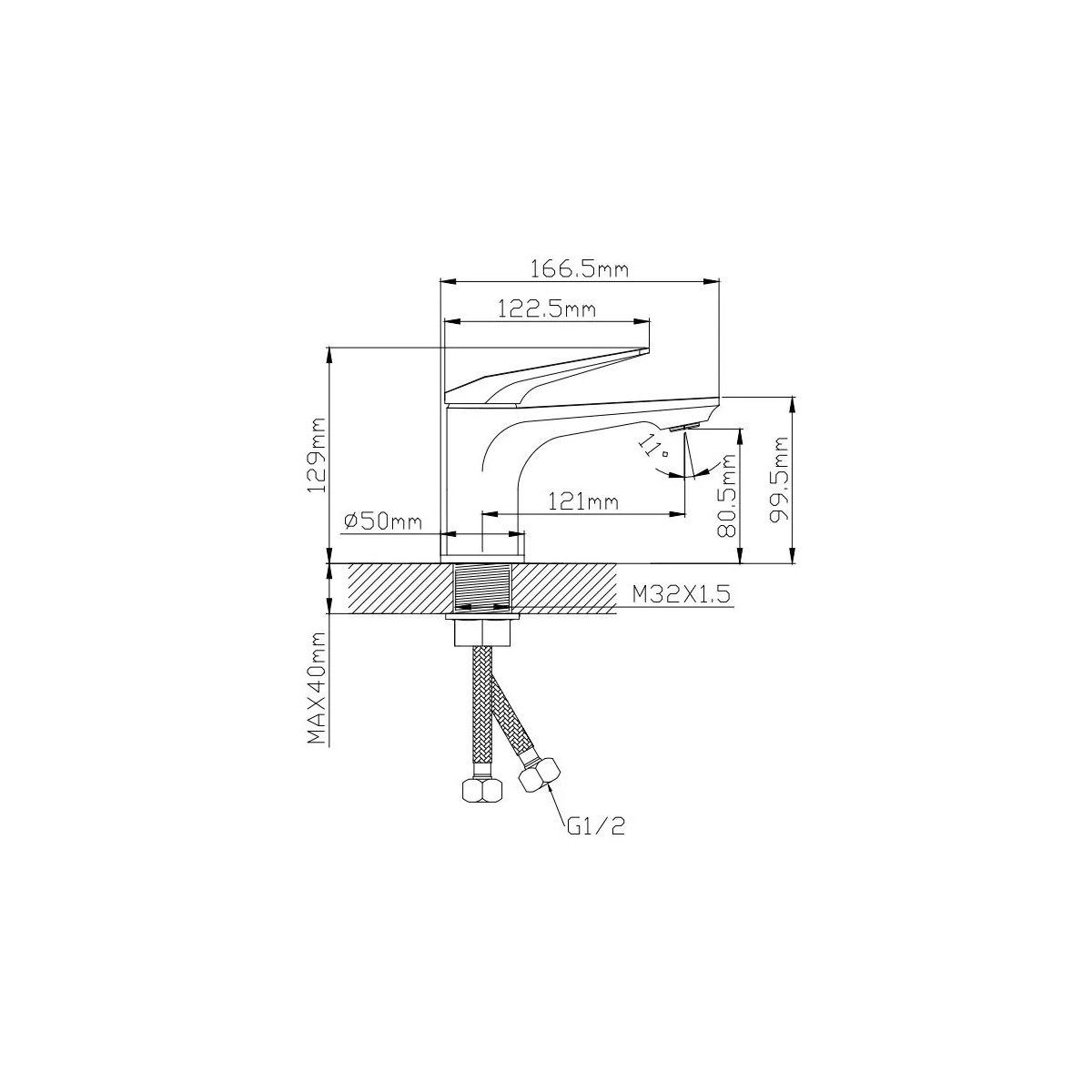 Смеситель для раковины Potato (Потато) P10181, хром