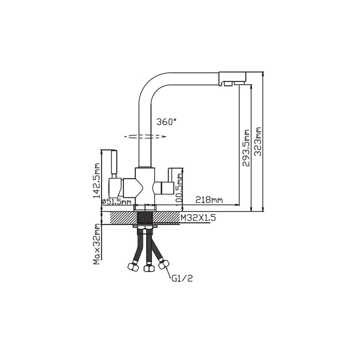 Смеситель для кухни Potato (Потато) P4498GY, матовое золото