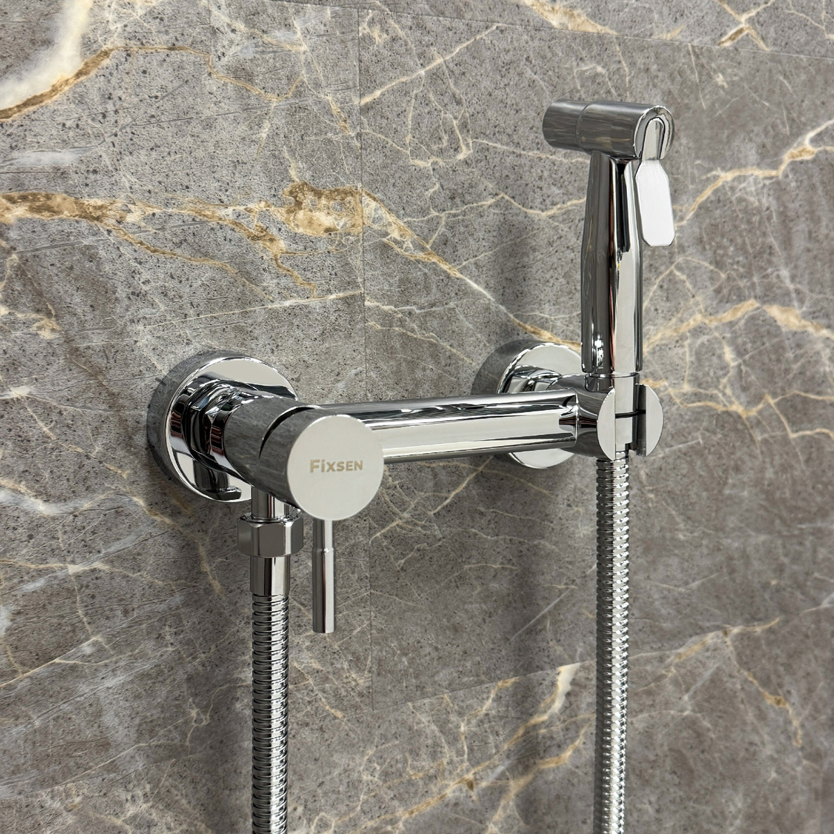 Смеситель для биде Fixsen (Фиксен) Oxford FX-9505 с гигиеническим душем, хром