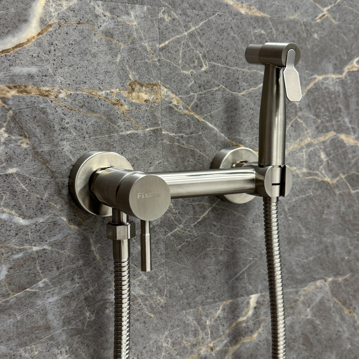 Смеситель для биде Fixsen (Фиксен) Oxford FX-9505N с гигиеническим душем, сатин